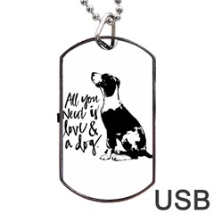 Dog Person Dog Tag Usb Flash (one Side) by Valentinaart