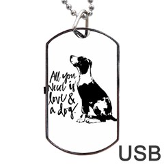 Dog Person Dog Tag Usb Flash (two Sides) by Valentinaart