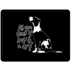 Dog Person Double Sided Fleece Blanket (large)  by Valentinaart