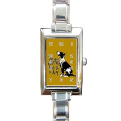 Dog Person Rectangle Italian Charm Watch by Valentinaart