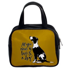 Dog Person Classic Handbags (2 Sides) by Valentinaart