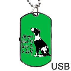 Dog Person Dog Tag Usb Flash (two Sides) by Valentinaart