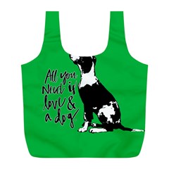 Dog Person Full Print Recycle Bags (l)  by Valentinaart