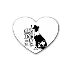 Dog Person Heart Coaster (4 Pack)  by Valentinaart