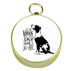 Dog Person Gold Compasses by Valentinaart