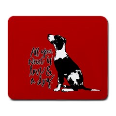 Dog Person Large Mousepads by Valentinaart