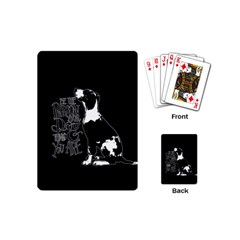 Dog Person Playing Cards (mini)  by Valentinaart