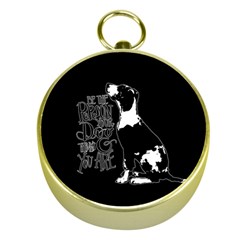 Dog Person Gold Compasses by Valentinaart