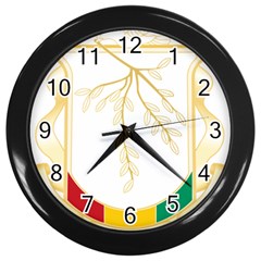 Coat Of Arms Of Republic Of Guinea  Wall Clocks (black) by abbeyz71