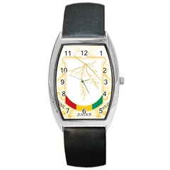 Coat Of Arms Of Republic Of Guinea  Barrel Style Metal Watch by abbeyz71