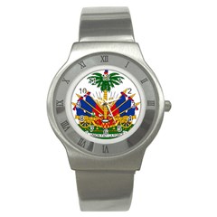 Coat Of Arms Of Haiti Stainless Steel Watch by abbeyz71