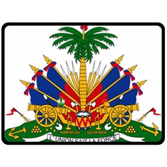 Coat Of Arms Of Haiti Fleece Blanket (large)  by abbeyz71