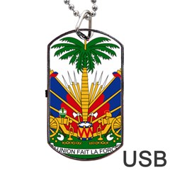 Coat Of Arms Of Haiti Dog Tag Usb Flash (one Side) by abbeyz71