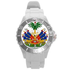 Coat Of Arms Of Haiti Round Plastic Sport Watch (l) by abbeyz71