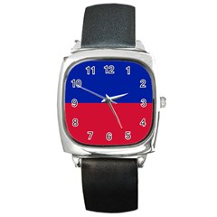 Civil Flag Of Haiti (without Coat Of Arms) Square Metal Watch by abbeyz71