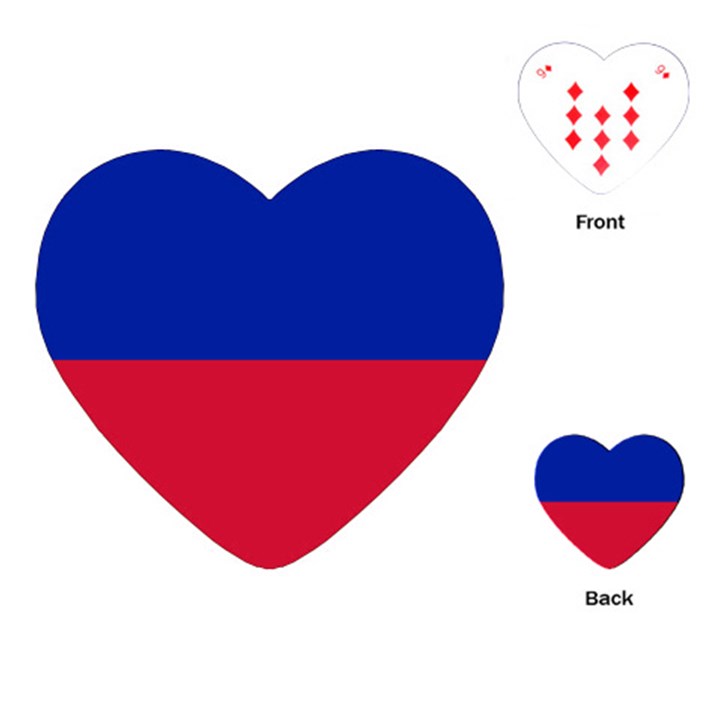 Civil Flag of Haiti (Without Coat of Arms) Playing Cards (Heart) 