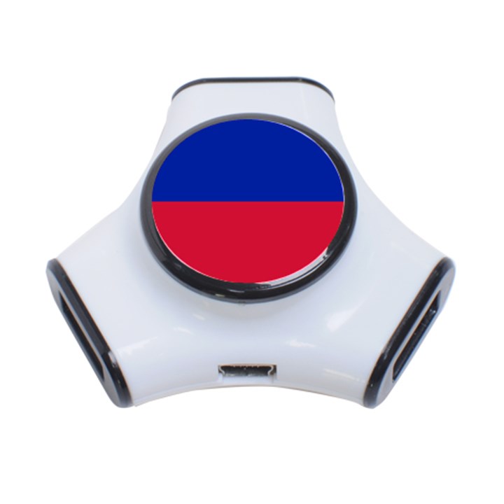 Civil Flag of Haiti (Without Coat of Arms) 3-Port USB Hub