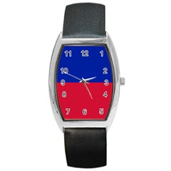 Civil Flag Of Haiti (without Coat Of Arms) Barrel Style Metal Watch by abbeyz71