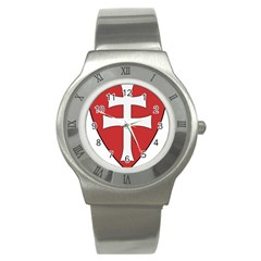 Coat Of Arms Of Apostolic Kingdom Of Hungary, 1172-1196 Stainless Steel Watch by abbeyz71