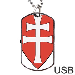 Coat Of Arms Of Apostolic Kingdom Of Hungary, 1172-1196 Dog Tag Usb Flash (one Side) by abbeyz71