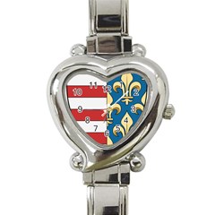 Angevins Dynasty Of Hungary Coat Of Arms Heart Italian Charm Watch by abbeyz71