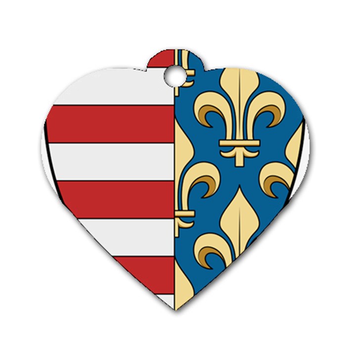 Angevins Dynasty of Hungary Coat of Arms Dog Tag Heart (Two Sides)
