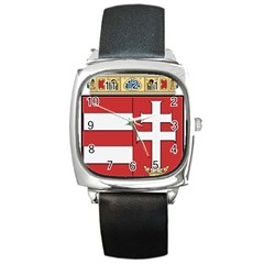  Medieval Coat Of Arms Of Hungary  Square Metal Watch by abbeyz71