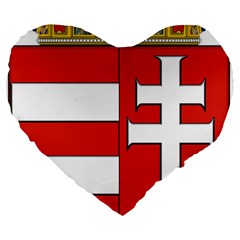  Medieval Coat Of Arms Of Hungary  Large 19  Premium Heart Shape Cushions by abbeyz71