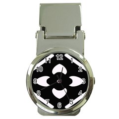 Black And White Pattern Background Money Clip Watches