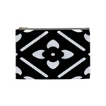 Black And White Pattern Background Cosmetic Bag (Medium)  Front