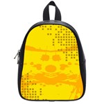 Texture Yellow Abstract Background School Bags (Small)  Front