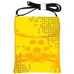 Texture Yellow Abstract Background Shoulder Sling Bags by Nexatart