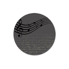 Music Clef Background Texture Magnet 3  (round) by Nexatart