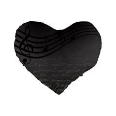 Music Clef Background Texture Standard 16  Premium Heart Shape Cushions