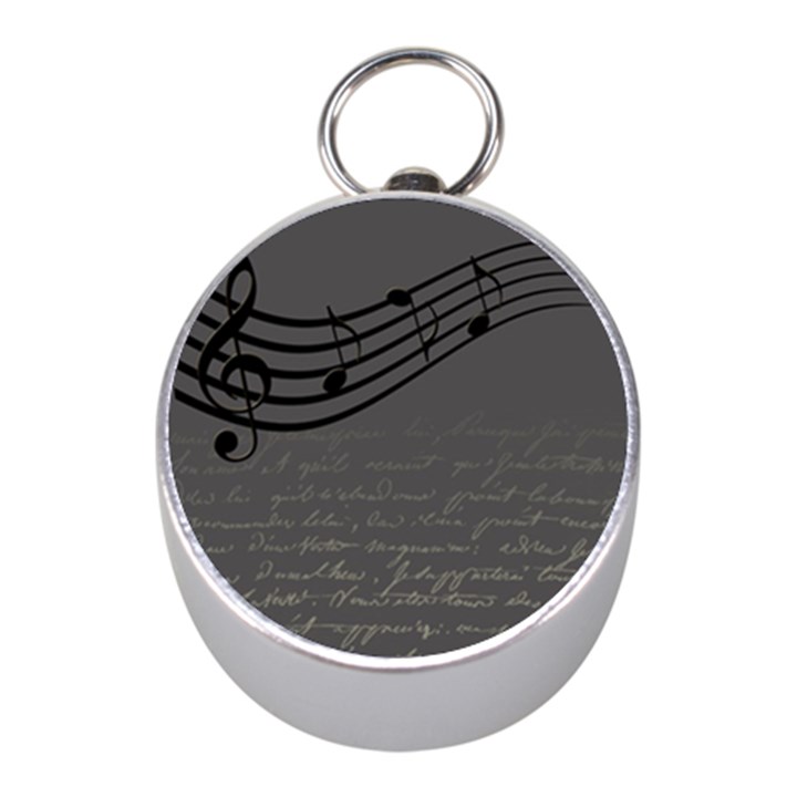 Music Clef Background Texture Mini Silver Compasses