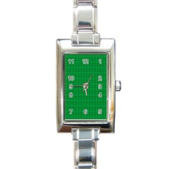 Pattern Green Background Lines Rectangle Italian Charm Watch