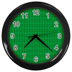 Pattern Green Background Lines Wall Clocks (Black)