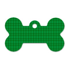 Pattern Green Background Lines Dog Tag Bone (One Side)