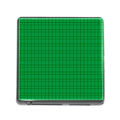 Pattern Green Background Lines Memory Card Reader (Square)