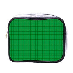 Pattern Green Background Lines Mini Toiletries Bags