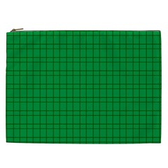 Pattern Green Background Lines Cosmetic Bag (XXL) 