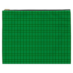 Pattern Green Background Lines Cosmetic Bag (XXXL) 