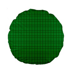 Pattern Green Background Lines Standard 15  Premium Round Cushions by Nexatart