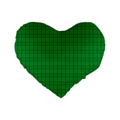 Pattern Green Background Lines Standard 16  Premium Heart Shape Cushions