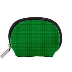 Pattern Green Background Lines Accessory Pouches (Small) 