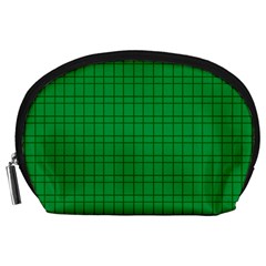 Pattern Green Background Lines Accessory Pouches (Large) 