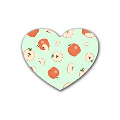 Apple Fruit Background Food Rubber Coaster (heart)  by Nexatart