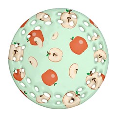 Apple Fruit Background Food Round Filigree Ornament (two Sides) by Nexatart