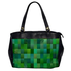 Green Blocks Pattern Backdrop Office Handbags by Nexatart