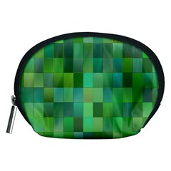 Green Blocks Pattern Backdrop Accessory Pouches (medium) 